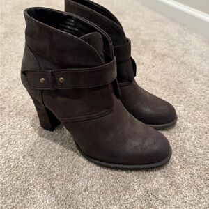 Crown Vintage Dark Chocolate Heeled Booties